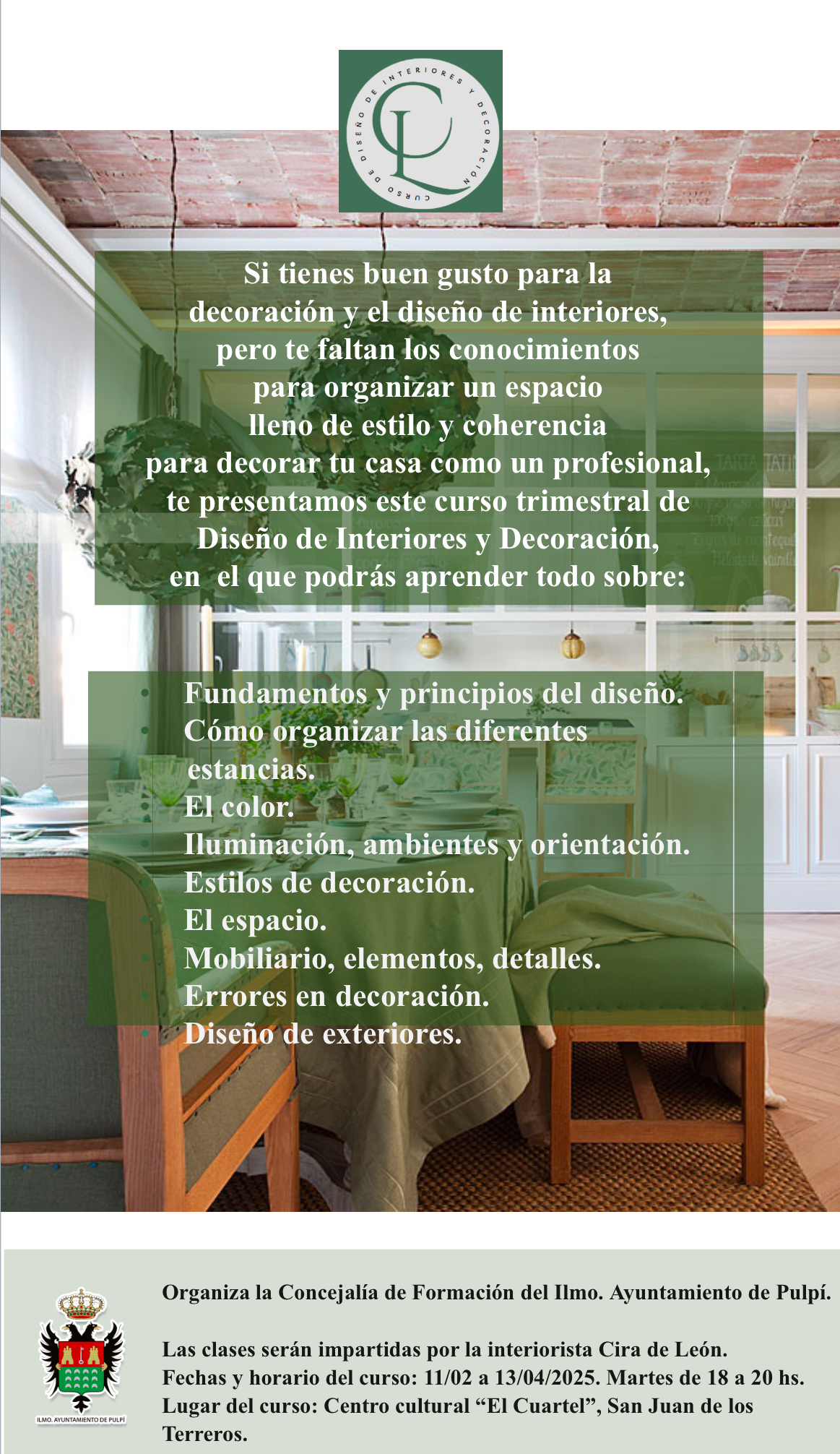 Curso de Diseño de Interiores y Decoración en San Juan de los Terreros